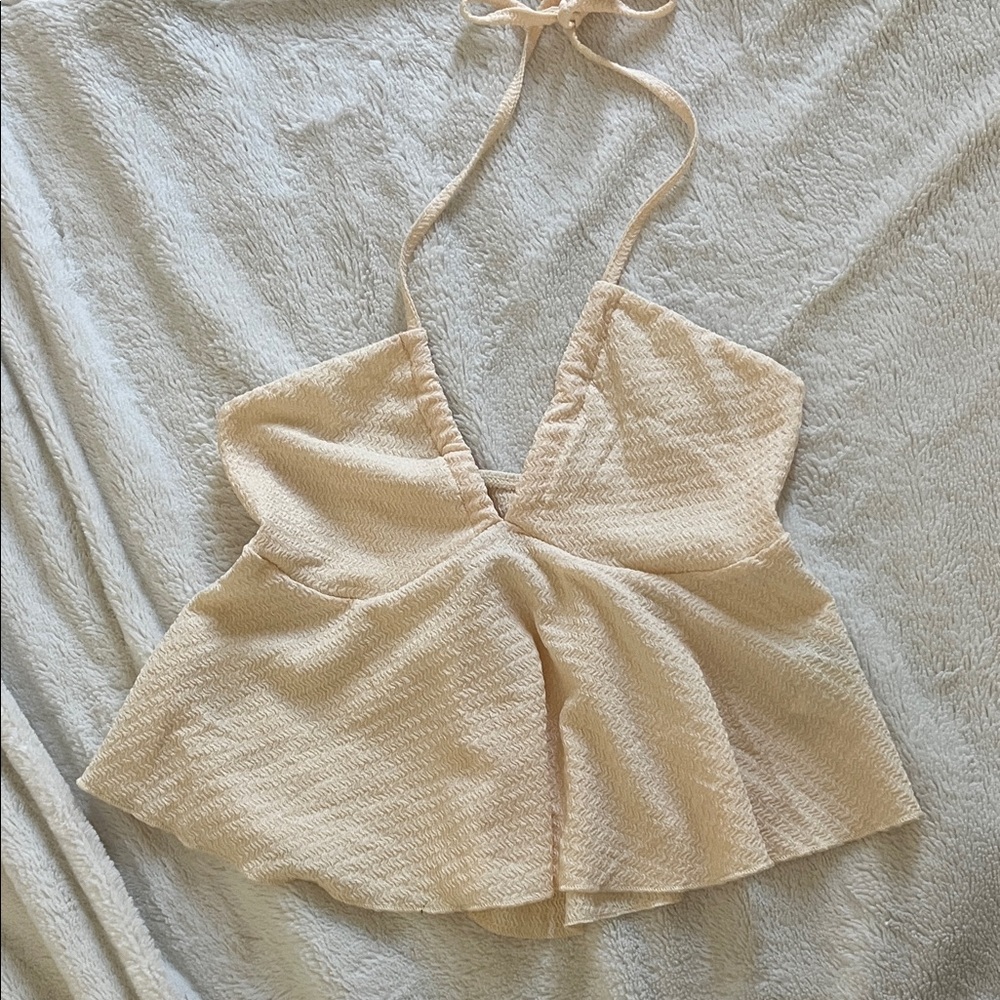 Cream Halter Top